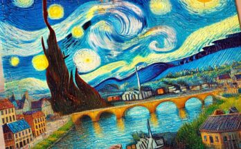 Gogh Jigsaw Puzzles Starry Night Over the Rhone Panorama Puzzle