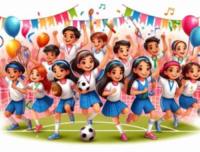 Sports day celebrations in schools with fun activities and students participating in team games